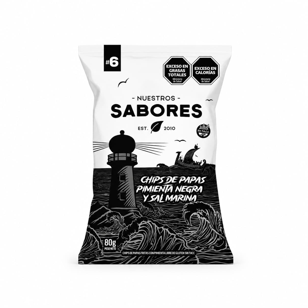 Chip de Papa con Pimienta y Sal Marina x 80 grs – Snacks