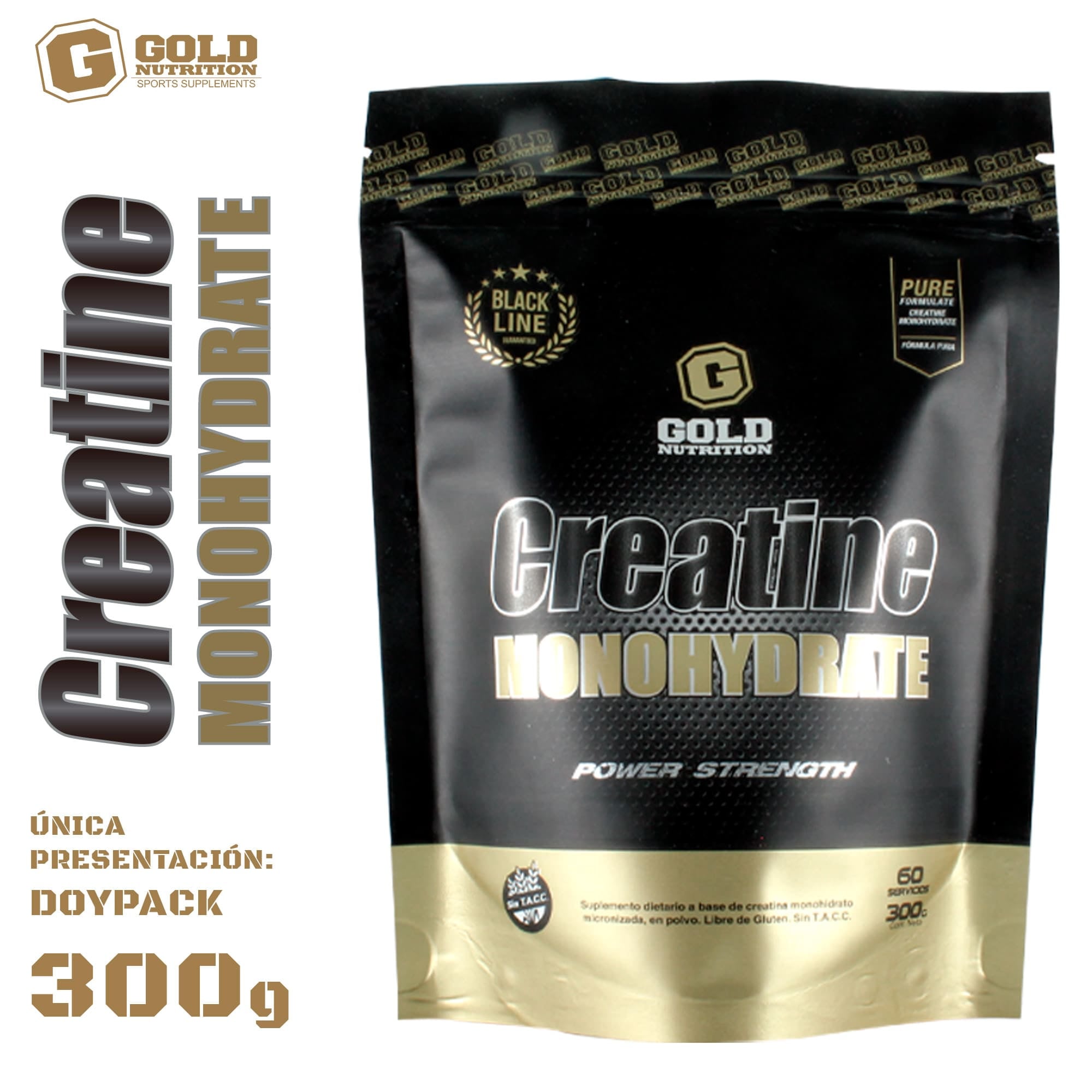 Creatina Monohidrato x300grs – Gold Nutrition - proteínas y creatina